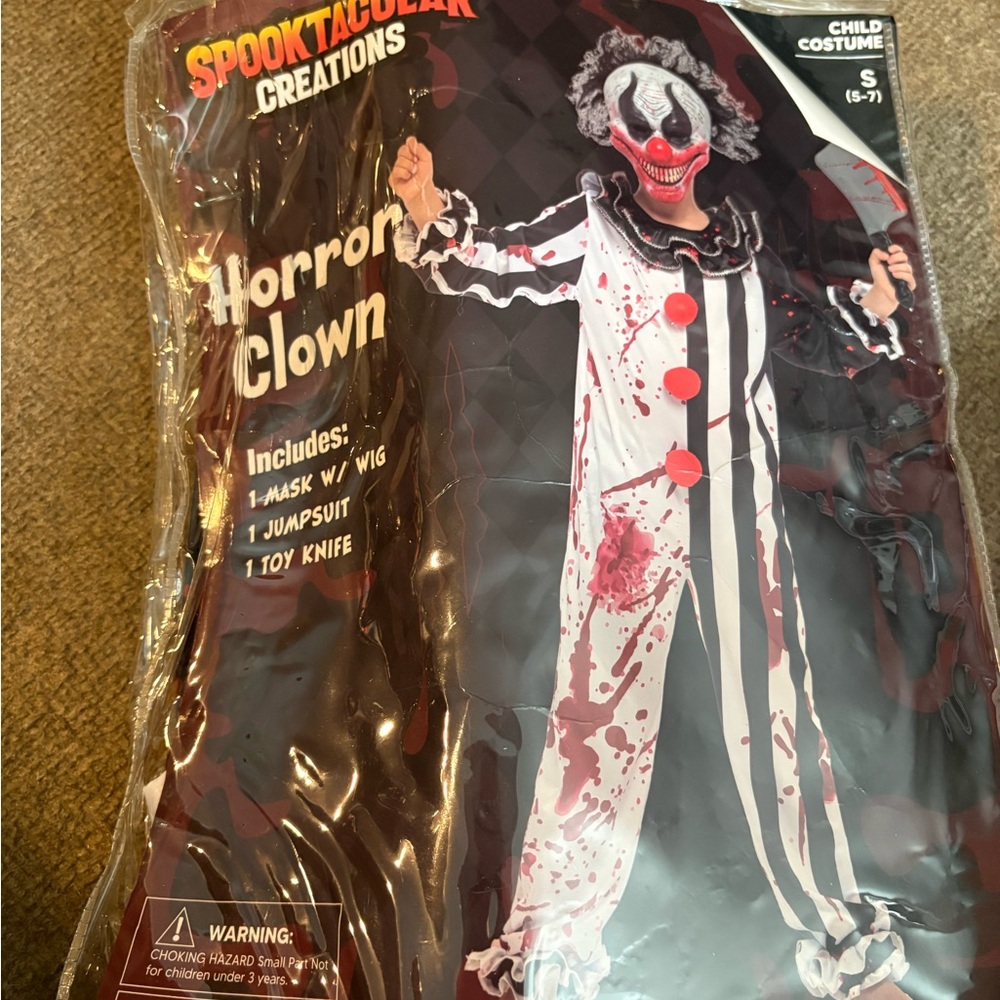 Spooktacular Creations Horror Clown Kids Costume - Black, White & Red